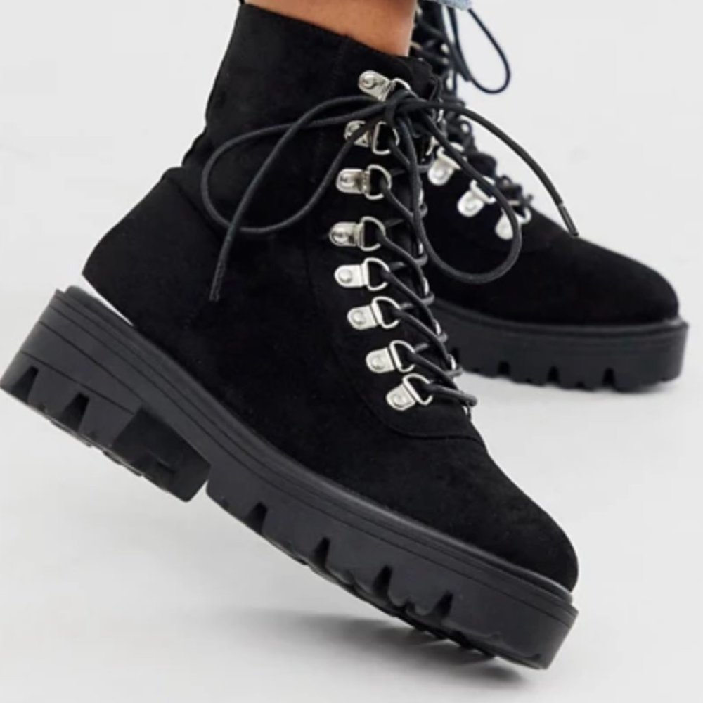ASOS RAID Wide Fit Arianna Lace Up Hiker Boots